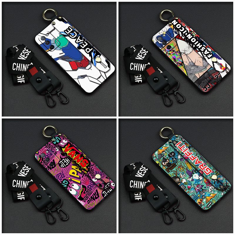 Kickstand Phone Holder Phone Case For OPPO A55 5G/A53S 5G/RealmeV11S Silicone protective Anti-dust Anti-knock Graffiti