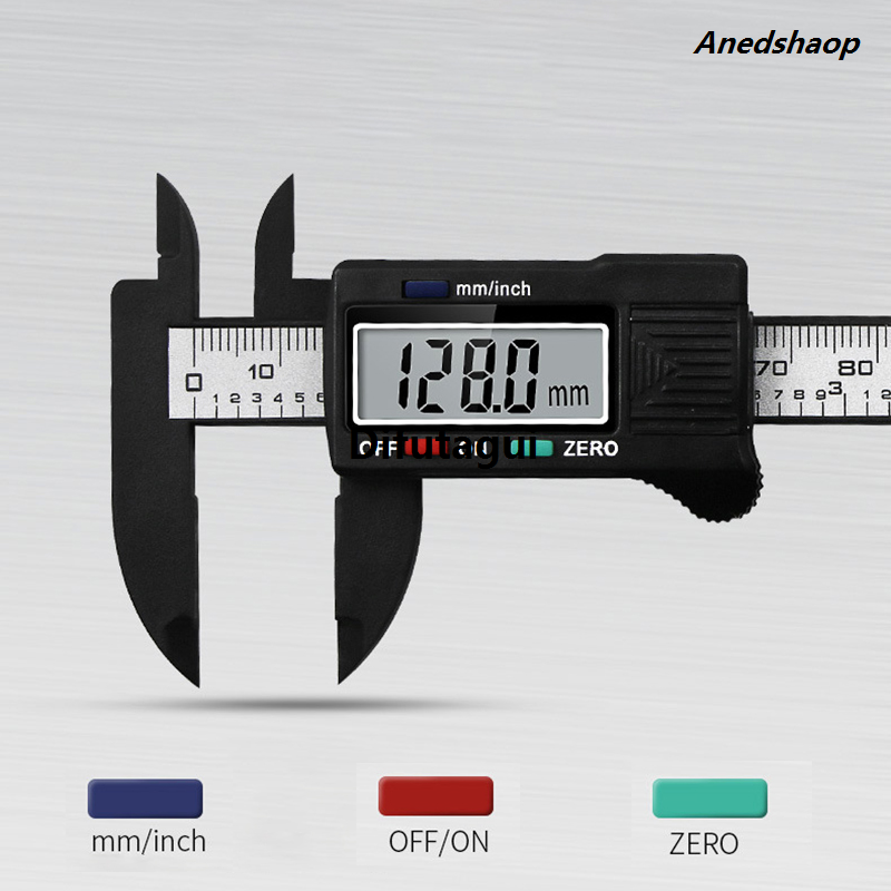 Difutagui 100mm 6 Inch Electronic Digital Caliper Carbon Fiber Vernier Caliper New High Quality Gauge Micrometer Ruler Woodwork Thickness Measuring Tool