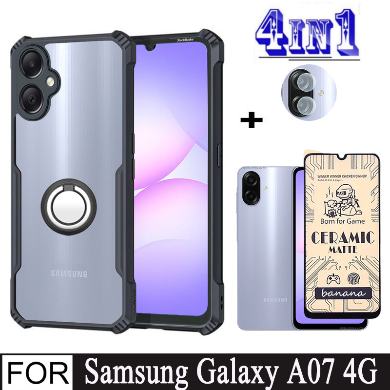 4IN1 Samsung Galaxy A07 A06 Shockproof Phone Case for SamsungA07 Privacy Soft Screen Protector+back film+Camera Lens Film
