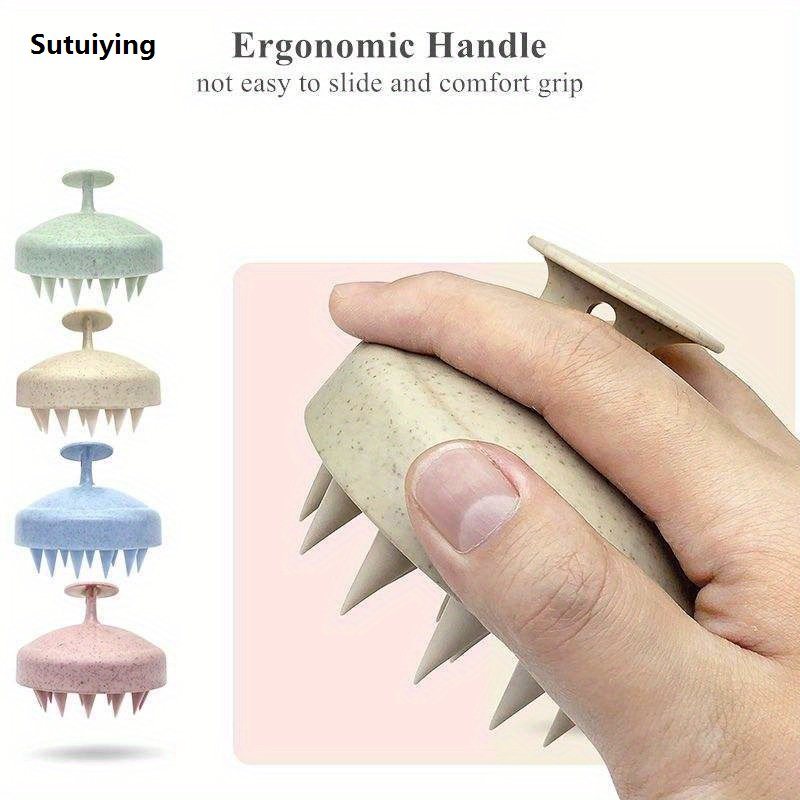 Sutuiying Girls Hair Comb Brush Set Soft Bristles Portable Silicone Scalp Luxury Massager, Multi-Color Gift Set - Suitable for Normal Hair Typ
