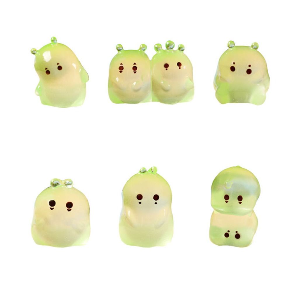 5pcs Creative Mini Mini Slime Fairy Ornament Glow At Night Resin Crafts Luminous Slime Miniatures Cute DIY Micro Landscape Decoration Outdoor