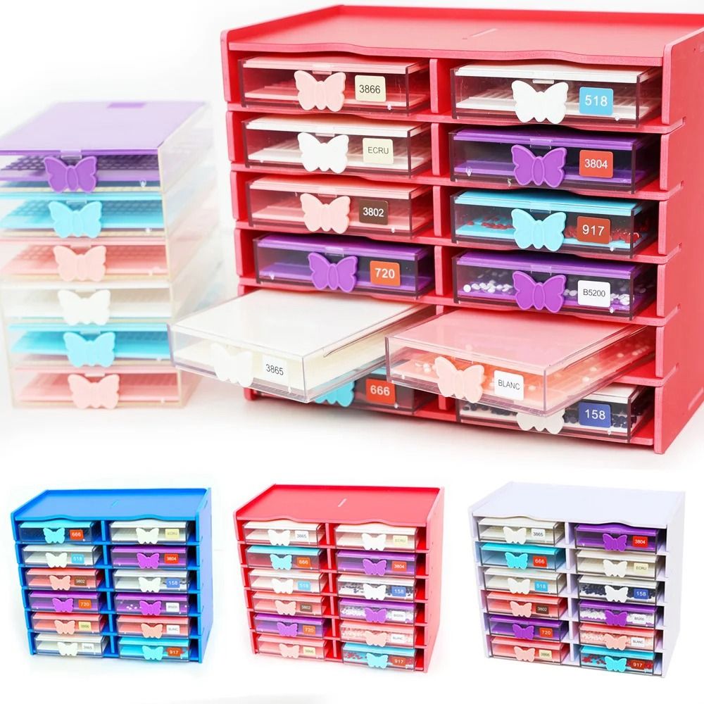 5D Diamond Painting Tool DIY Craft Diamond Painting Tray Stackable Embroidery Beads Sorting Storage Tray Large Capacity Multi Placing Drill Tray Storage Rack for 5D Diamond Painting