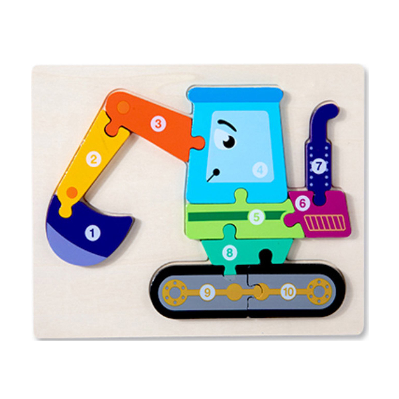 Premium Wooden Vehicle Shapes 3D Jigsaw Puzzle for Toddlers & Kids - Educational Montessori Toy with Numbers (1-10) - Non-Toxic, Eco-Friendly Preschool Learning Gift for Boys & Girls (22cm x 17.5cm)