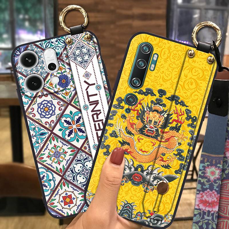 Silicone Durable Phone Case For OPPO Reno14 5G Shockproof Fashion Design Ring Phone Holder Protective Wrist Strap
