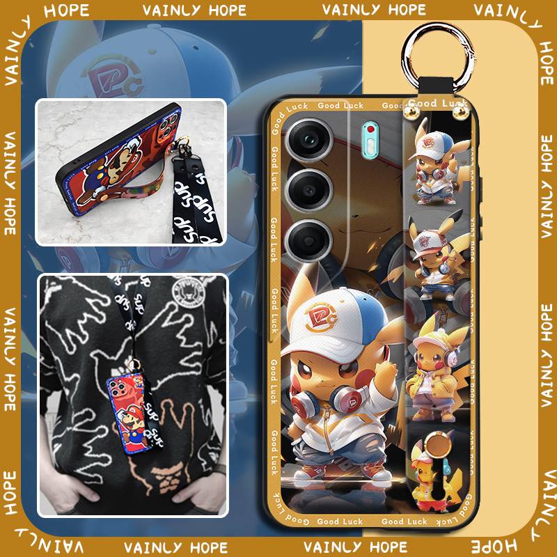 Back Cover Shockproof Phone Case For Tecno Camon40 Pro 5G/CM7 Trendy Durable Wrist Strap Lanyard Phone Holder Soft case