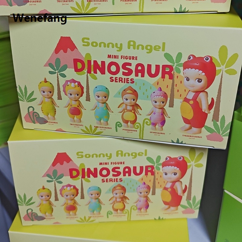 Wenefang New Hot Sonny Angel Blind Box Dinosaur Hippers Series Anime Figures Fashion Ornaments Seoul Strawberry Dolls Fans Children Christmas Gif