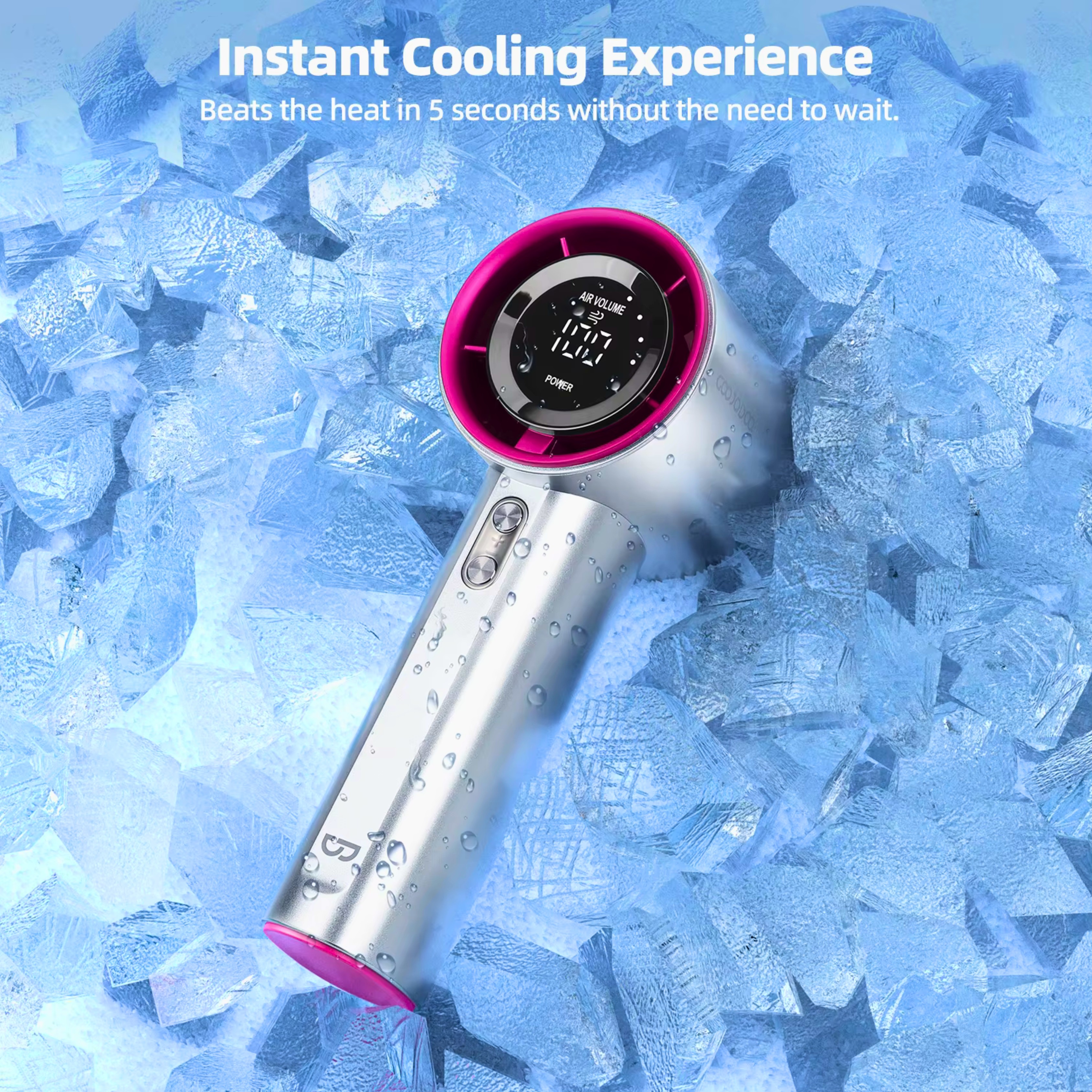 Chiso Nepal Mini Portable Fan Upto 8 hours Battery | Portable Hand Fan Outdoor 3000mAh Battery Powerful 100-High Speed LED Display Handheld Fan Rechargeable Personal Fan