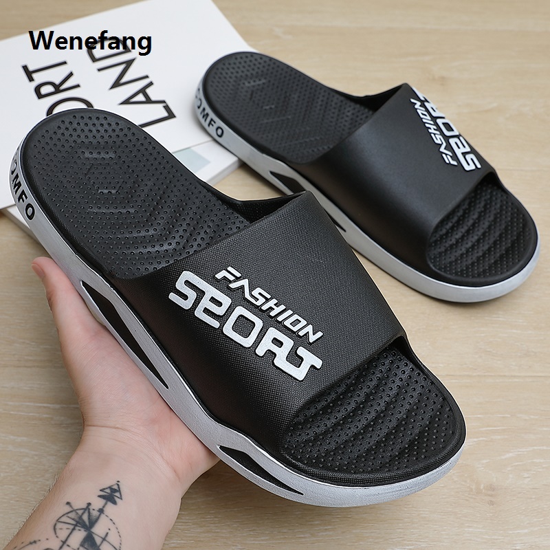 Men's Sport Slippers Summer Sandals Thick Sole Beach Flip-flops Flats Outdoor Breathable Sneaker Size 40-49 Big Fat