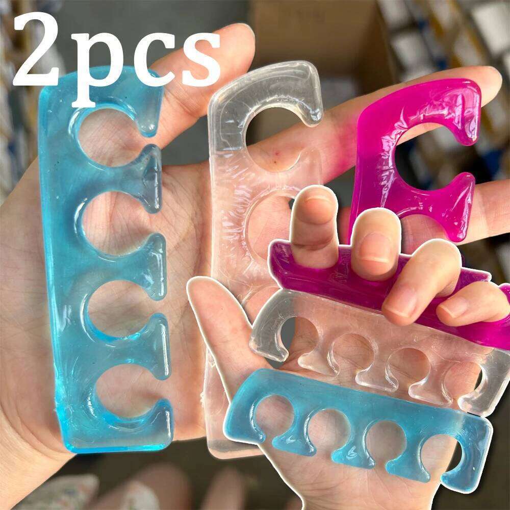 1pair Super Soft Silicone Separator UV Gel Polish 5 Colors Silicon Finger Toe Spacers Manicure Pedicure Foot Braces #