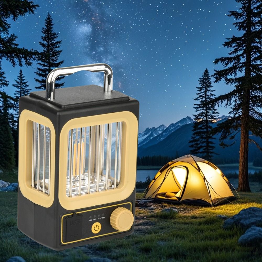 -Border Stepless Dimming Solar Garden Lamp Waterproof Design Convenient Charging Portable Hanging Light Handheld Operation Rechargeable Battery Camping Lamp Outdoor Use