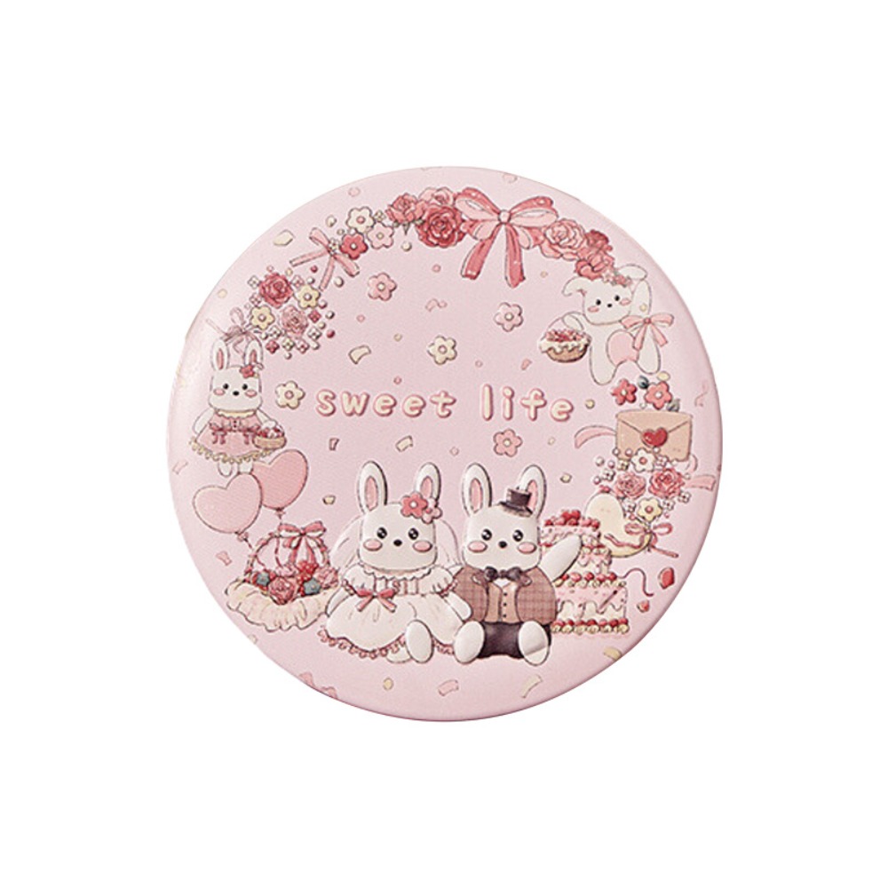 Earphone Container Three-dimensional Pattern Tin Box Exquisite Round Candy Box Cartoon Portable Biscuit Storage Box Easter