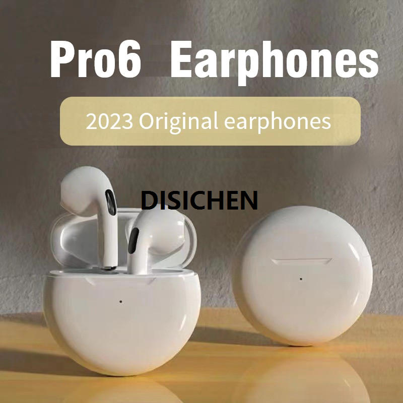 DISICHEN Pro6 TWS wireless Bluetooth 5.2 earphones Hifi music headset work earbuds Creative headphones for iPhone Xiaomi Huawei Samsung Luxury