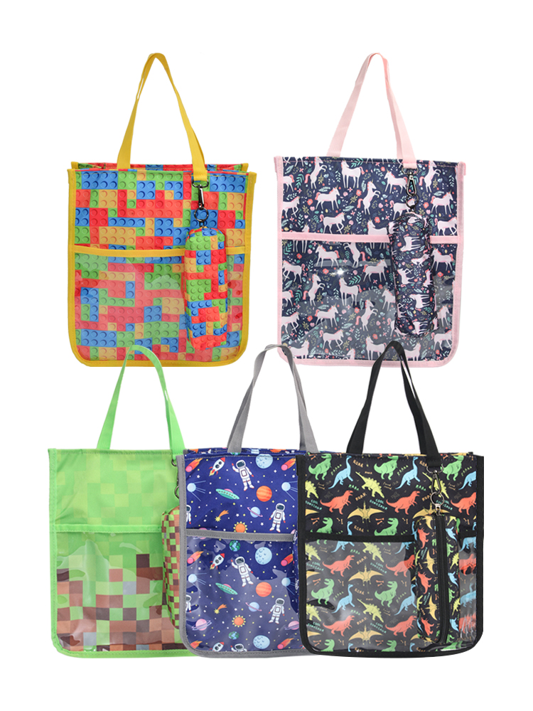 Large Capacity Tote School Bag Portable Washable Versatile Shopping Bag Students Tutorial Bag For Boys Girls Gifts