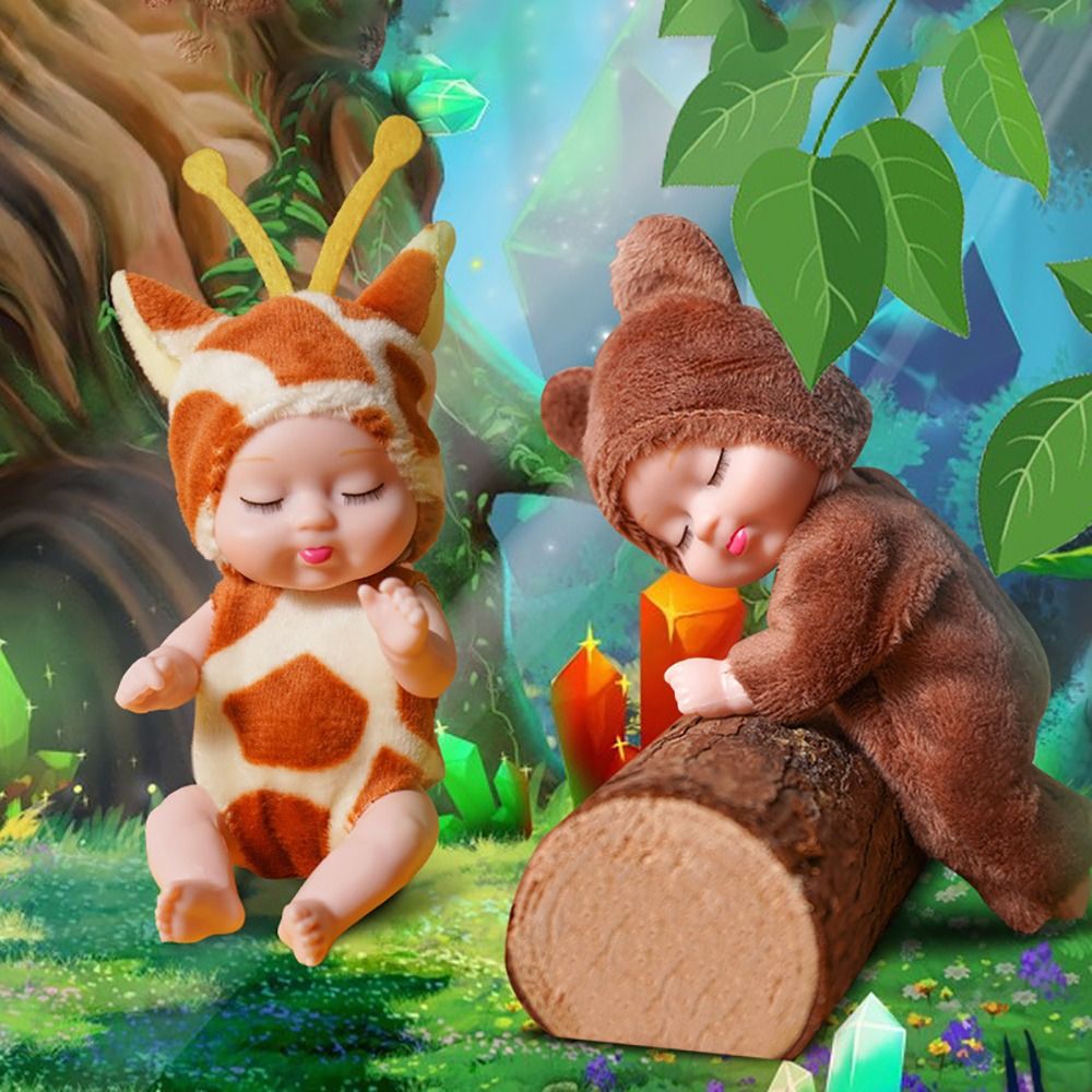 Funny Joint Movable Sleep Simulation Reborn Doll Animal Clothes Plastic Joint Movable BJD Doll Dress Up Cute Children's Toys Children