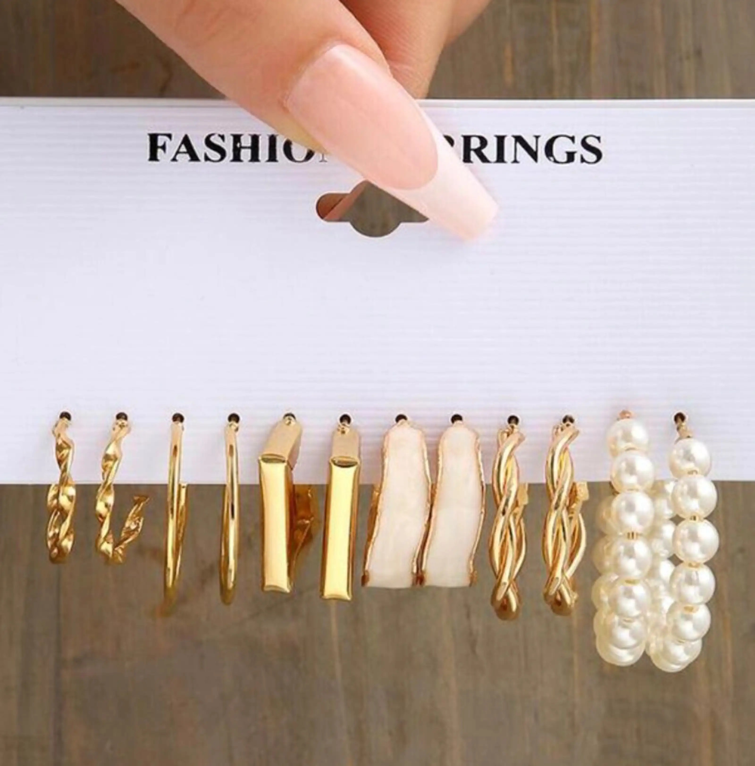 5 Pairs of Combo Earrings For Women Korean western Light Weight Stylish fancy Latest Pearl Alloy Stud Hoops Earring