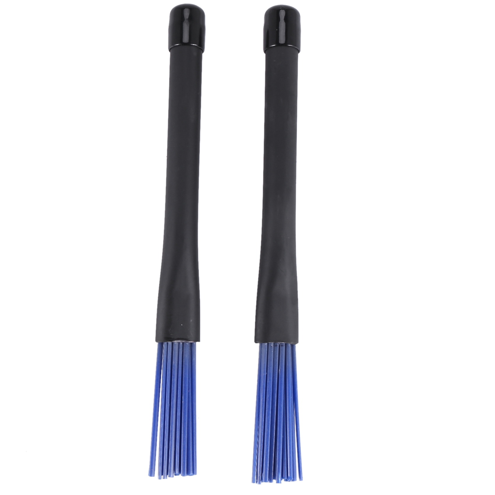 1 Pair Black Handles Jazz Drum Brushes Sticks Blue Nylon 32cm