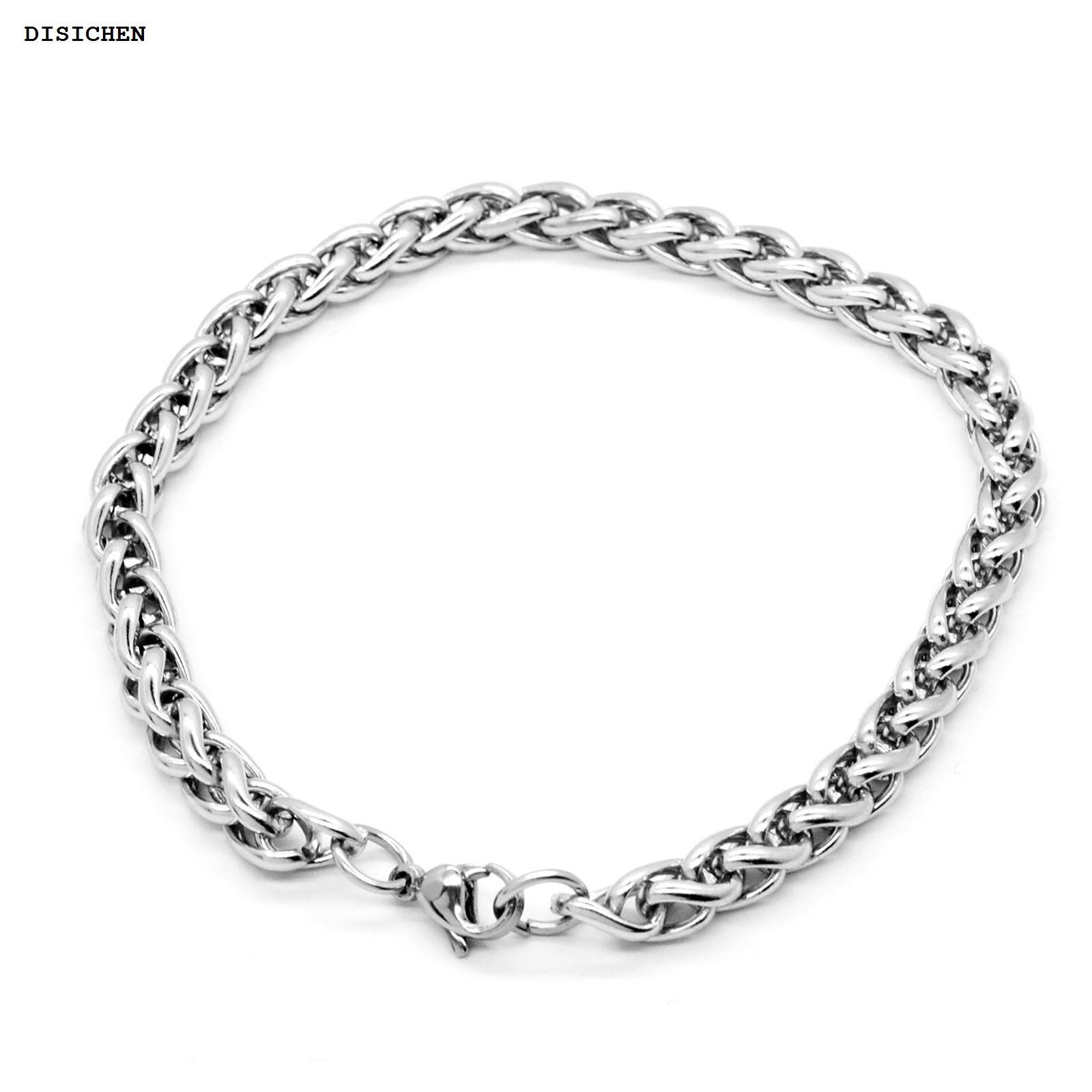 DISICHEN Luxury 1PC 19-25cm Stainless Steel Bracelets Curb Cuban Silver Color Classic For Men Dragon Link Chain Bracelets Anklet Fashion Jewelry