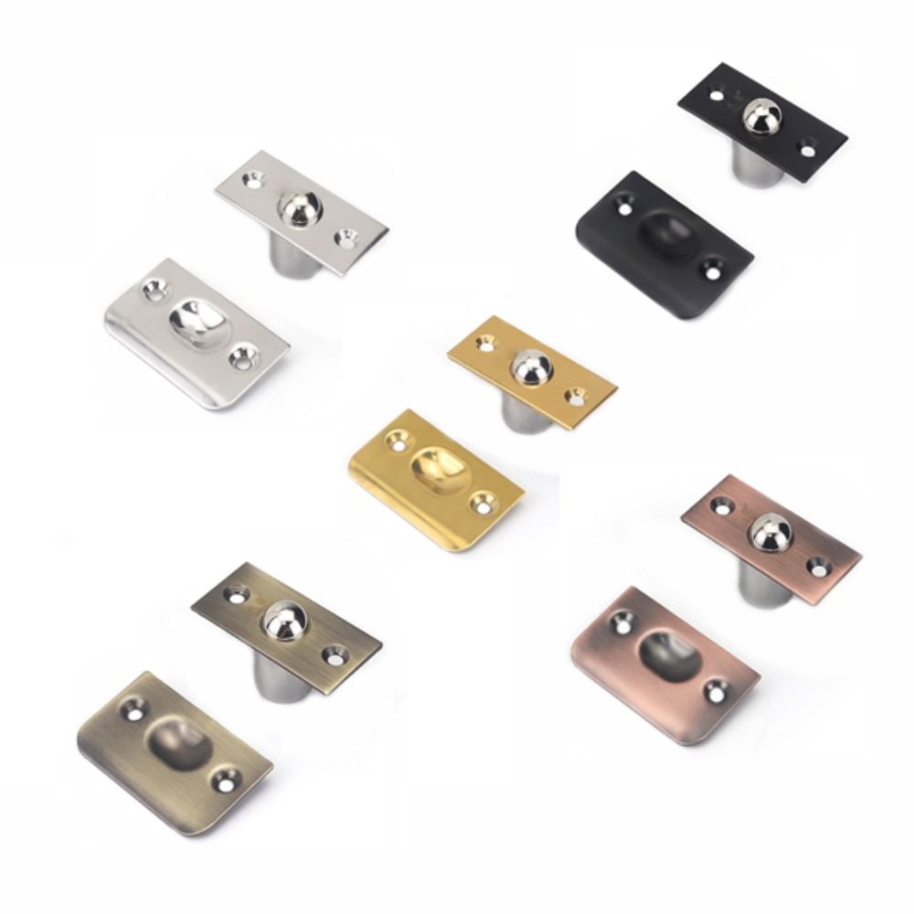 Durability Stainless Steel Cabinet Latch Lock Black 55×27.7×33mm/53.3×26.4mm Invisible Door Buckle Irregular Modern Spring Bumper Bead Lock Closet