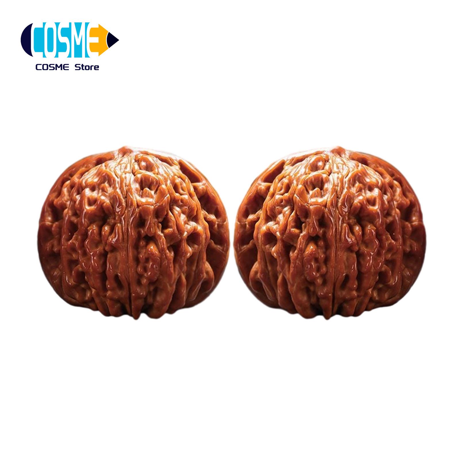 Cosme Natural Hand Massage Tool 2pcs Natural Wood Walnut Hand Massage Balls for Stress Relief Blood Circulation Focus Joint Health Sleep Aid