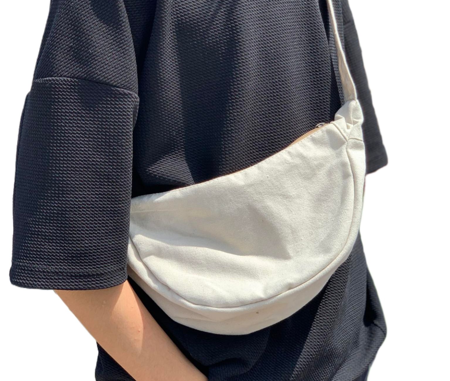 Cotton Canvas Moon Bag Crescent Bag For Men and Women