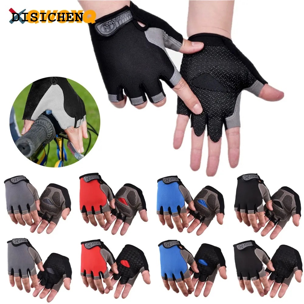 DISICHEN Profesional 1Pair Cycling Gloves for Men Women, Anti Slip Shock Absorbing Biking Gloves Half Finger Gel Pad Breathable Bike Bicycle Gloves