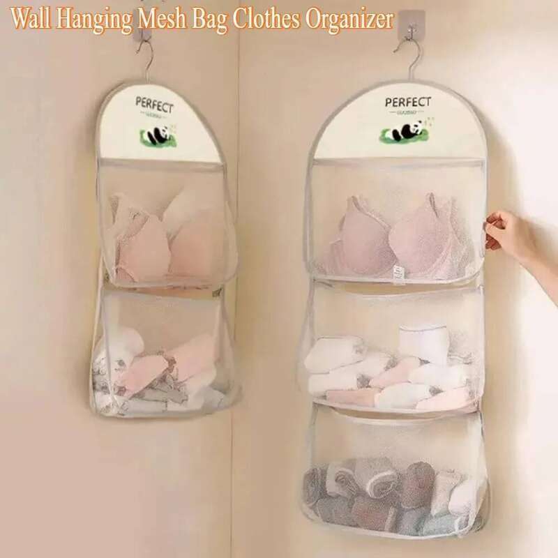 NEW Socks Underwear Bra Organizer, Space Saver Bag, Multi Layer Mesh Storage Hanging Bag for Door Wall Closet
