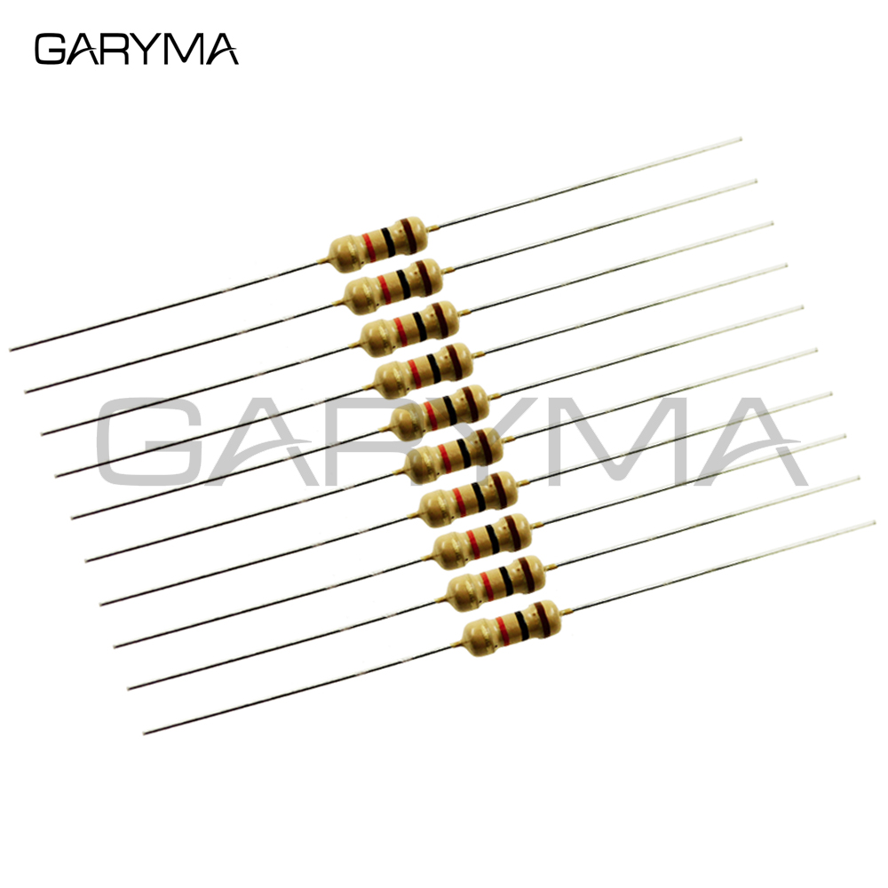 100pcs 0R-1M 1/4W Carbon Film Color Ring Resistors 5% 0R 4.7R 5.1R 10R 15R 20R 22R 24R 33R 39R 47R 51R 100R 200R 10K 100K 1M
