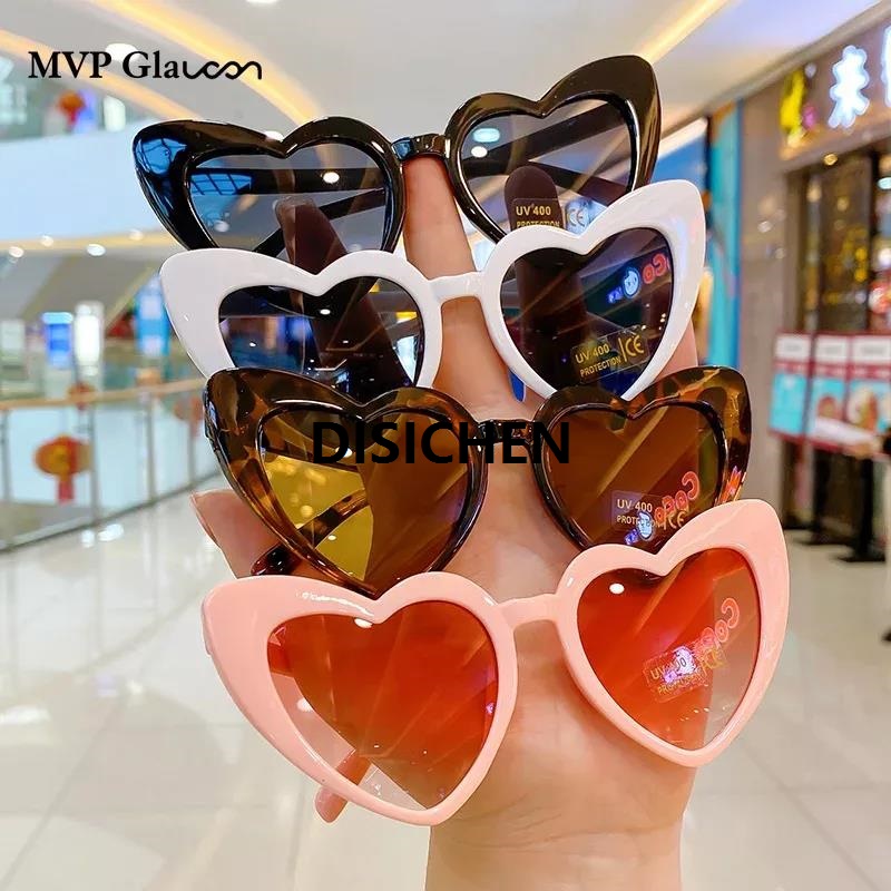 DISICHEN 2023 New Kids Cartoon Heart Sunflower Sunglasses Girls Boy Children Outdoor Round UV400 Sun Glasses Kids Sunglasses 2025 New