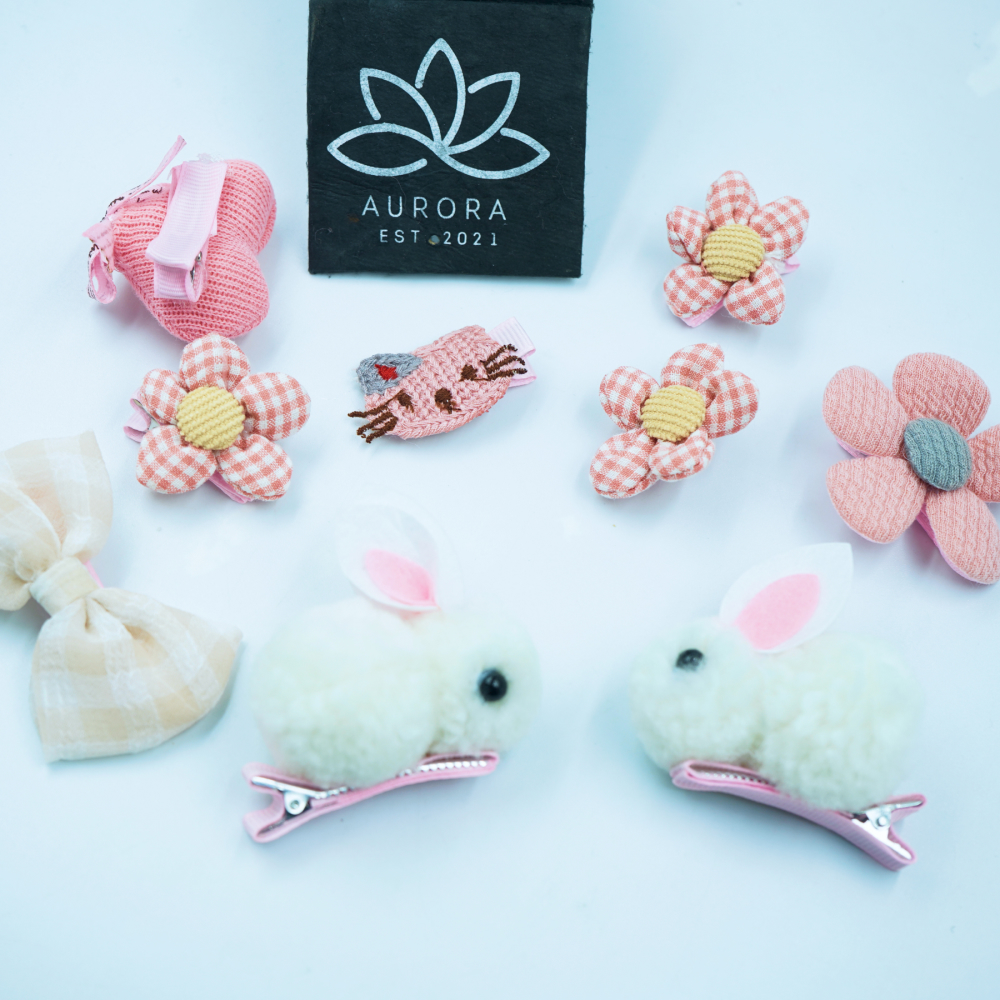 Buy Aurora Cute Hair Clips Collection | Trendy Design | 9 pcs in 1 packet | B56