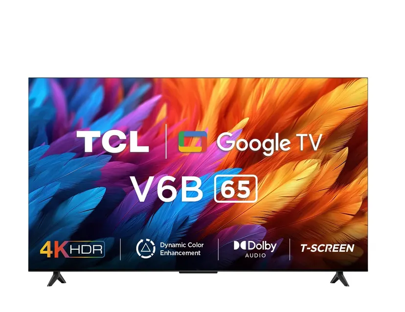 TCL 65 inches Metallic Bezel-Less Series 4K Ultra HD Smart LED Google TV 65V6B (Black)