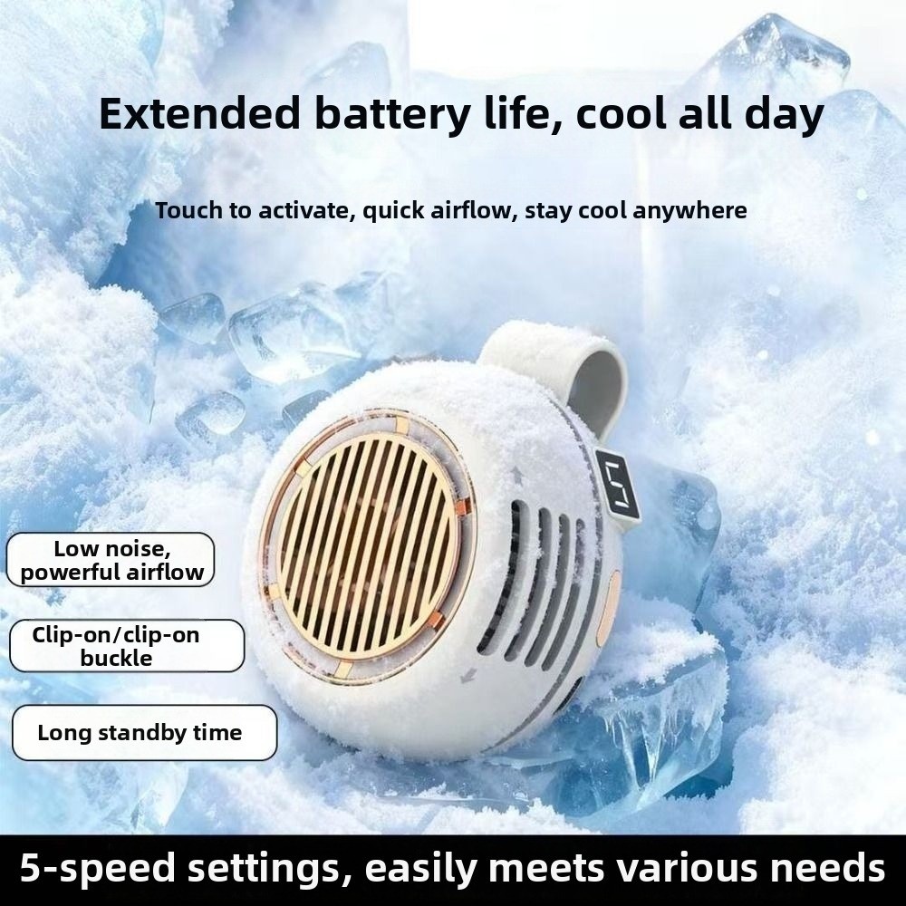 Lightweight 5 Adjustable Speed Clip-On Waist Fan Mute Strong Wind Hanging Waist Fan Rotatable Rechargeable Mini Electric Fans Hiking