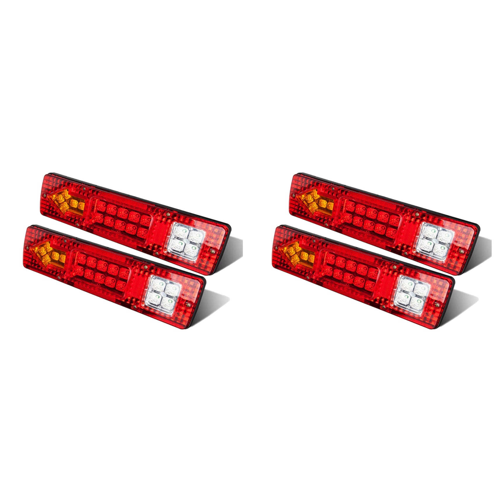 4Pcs Car 19 LED Waterproof Tail Light Trailer Truck Rear Turn Signal Stop Light
