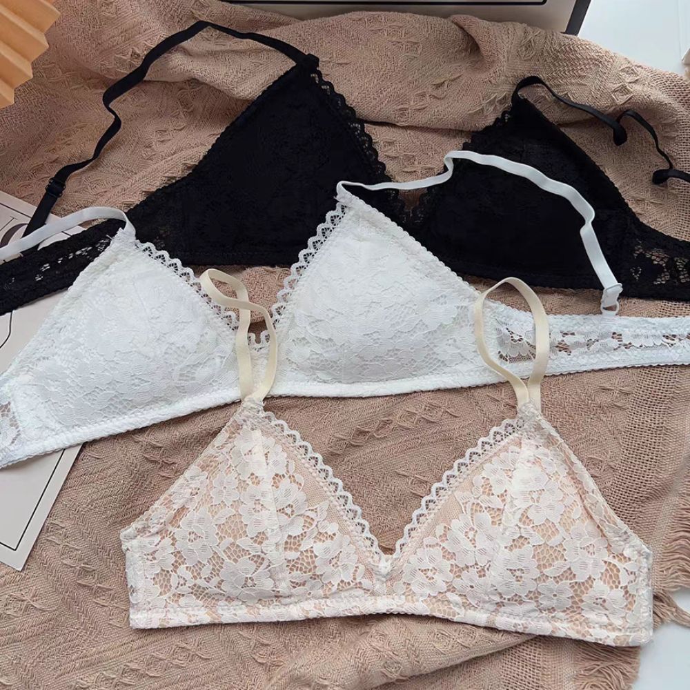 Adjustable Mesh Lace Deep V Bra Shockproof Lingerie Underwear Women Intimates Sweet Push Up Bras Girl