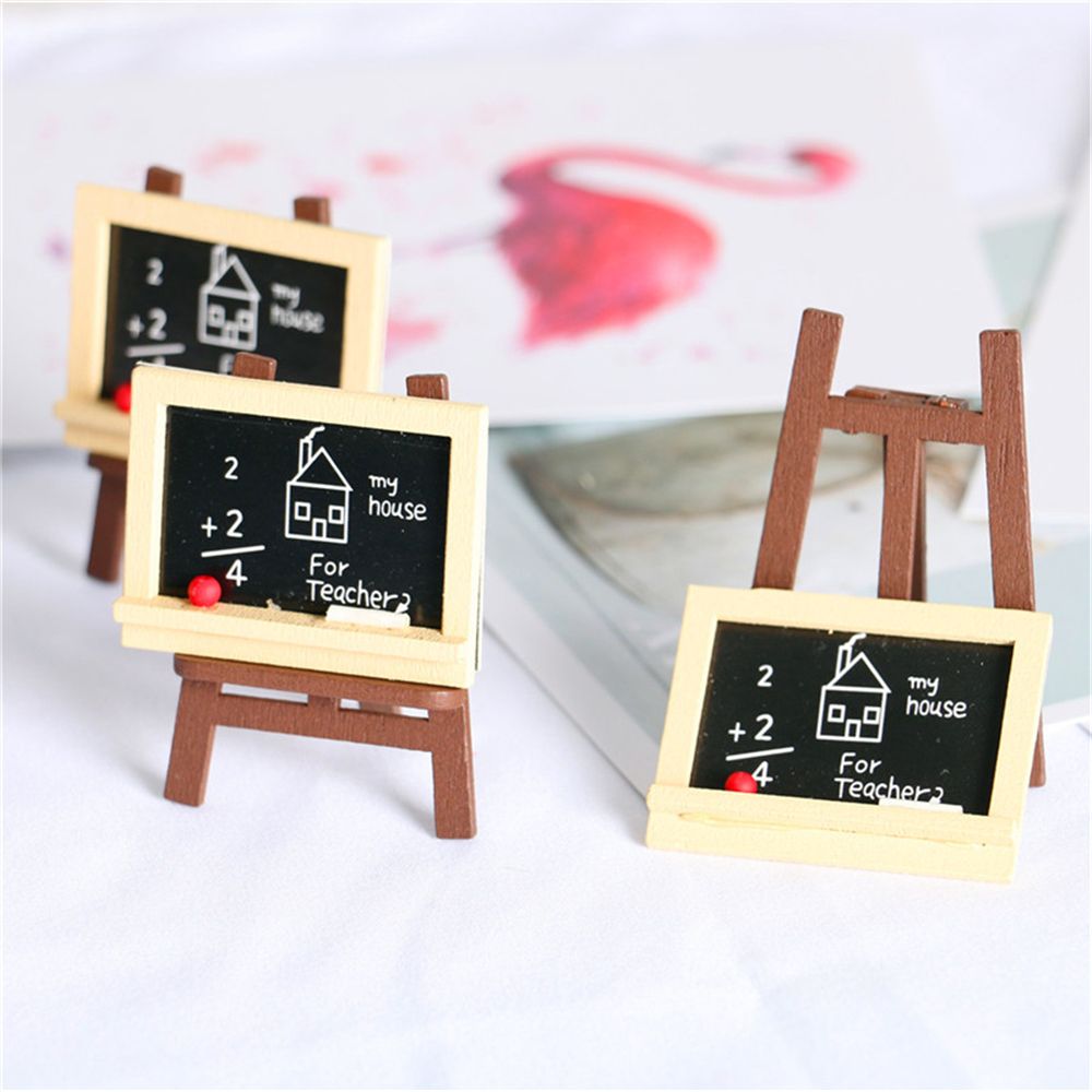 Mini Mini Ornament Pretend Play Wood Painting Easel Dollhouse Accessories Small Blackboard Miniature Chalkboard Model