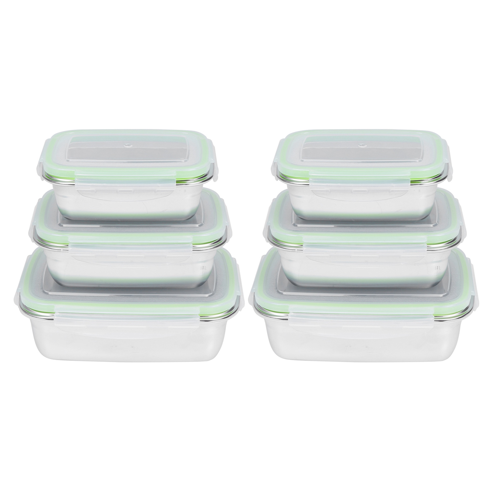 fasdaga 2X 304 Stainless Steel Lunch Box Eco-Friendly Portable Food Storage Container Refrigerator Multipurpose Crisper Box