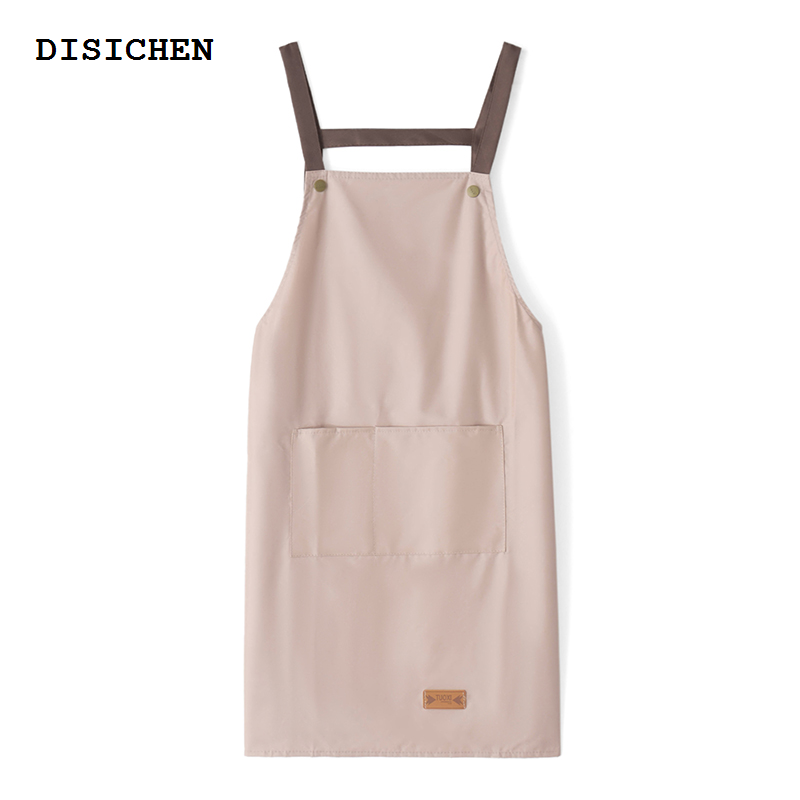 DISICHEN Special Fashion Chef Apron For Men Women Professional Kitchen Cooking Aprons With Pockets Water Oil Resistant Adjustable Pinafore