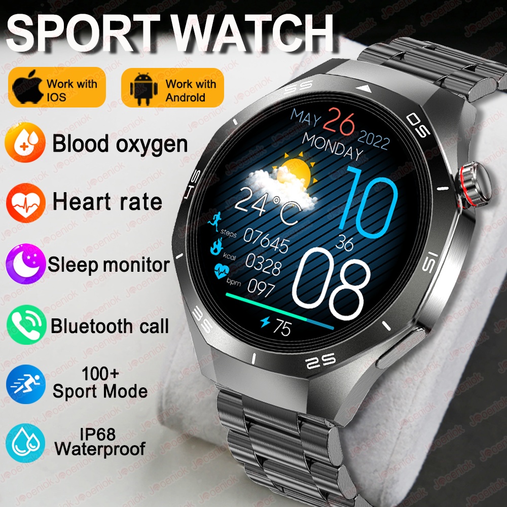 Linman For Huawei GT5 PRO Smart Watch Men 360*360 HD Display Heart Rat e Sport Tracker Waterproof Business Bluetooth Call Smartwatches
