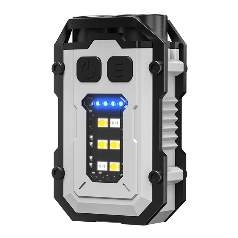 Keychain LED Light Type-C Rechargeable Work Light Portable Waterproof Light for Power Outage Emergency Reusable Durable White