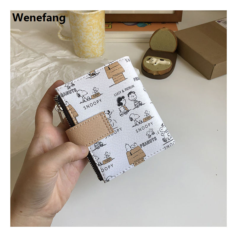 Wenefang Snoopy Purse Anime Cartoon Short Coin Wallet High Value Cute Zipper 【2025 Version】 Student ID Holders Multi Slot Bag Women Men Birthday Gifts