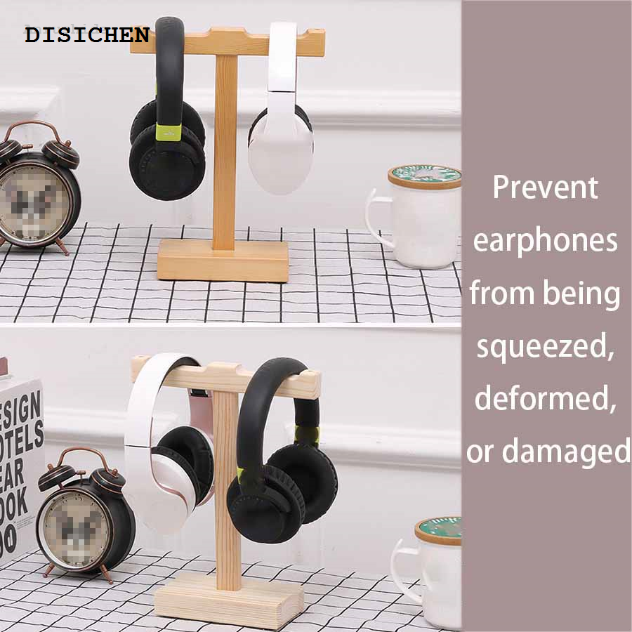 DISICHEN 【2025 Version】 Anrushide Solid Wood Headphone Stand, Headphone Headset Hanger Display Stand, Bargain price Universal Noise Reduction Headphone Stand Wall Mount**