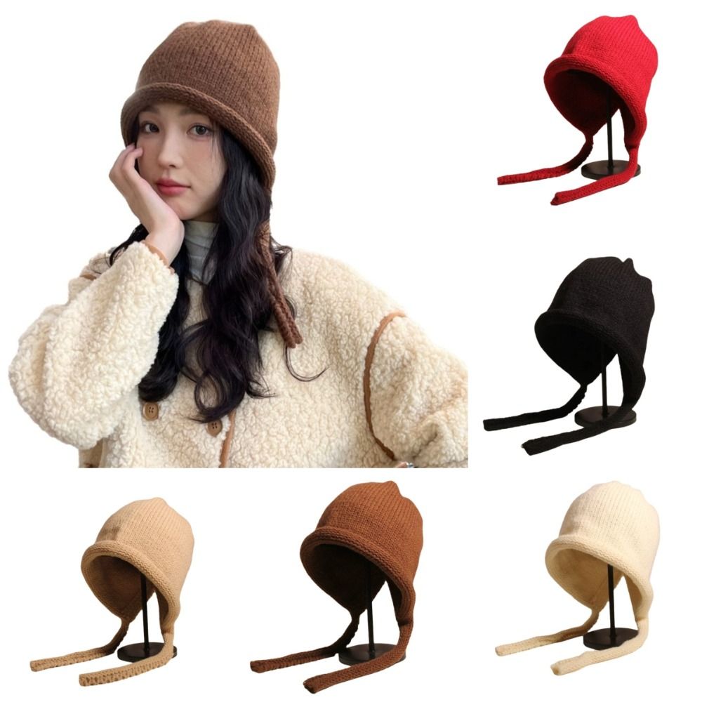 New Style Big Head Circumference Knitted Woolen Hat Large Head Circumference Cold Resistant Pullover Hat Warm Fitting Simple Design Face Slimming Hat Outdoor Activities