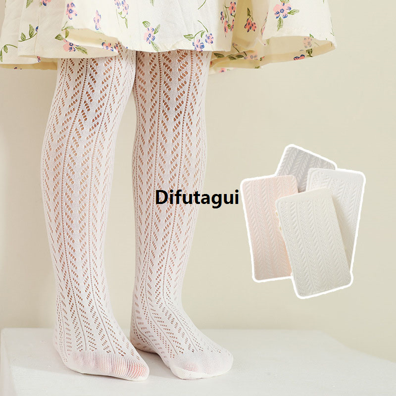 Difutagui Cotton Tights for Girls Cute Bowknot Pink Pantyhose Children Summer New Breathable Baby Girl Tights Kid Black Stockings for 0-9year