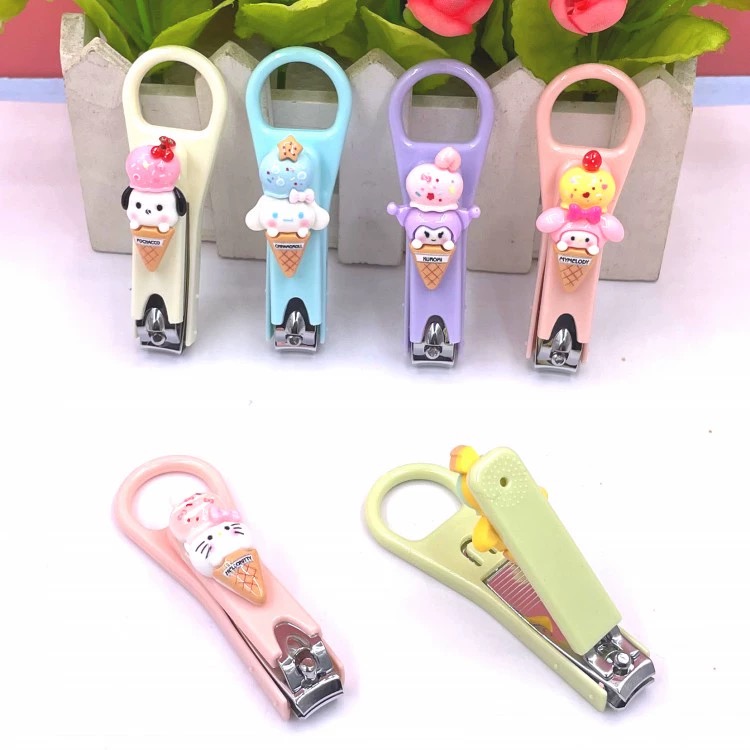 Creative cartoon Kuromi nail clippers cute home portable nail clippers stainless steel ice cream nail repair tools