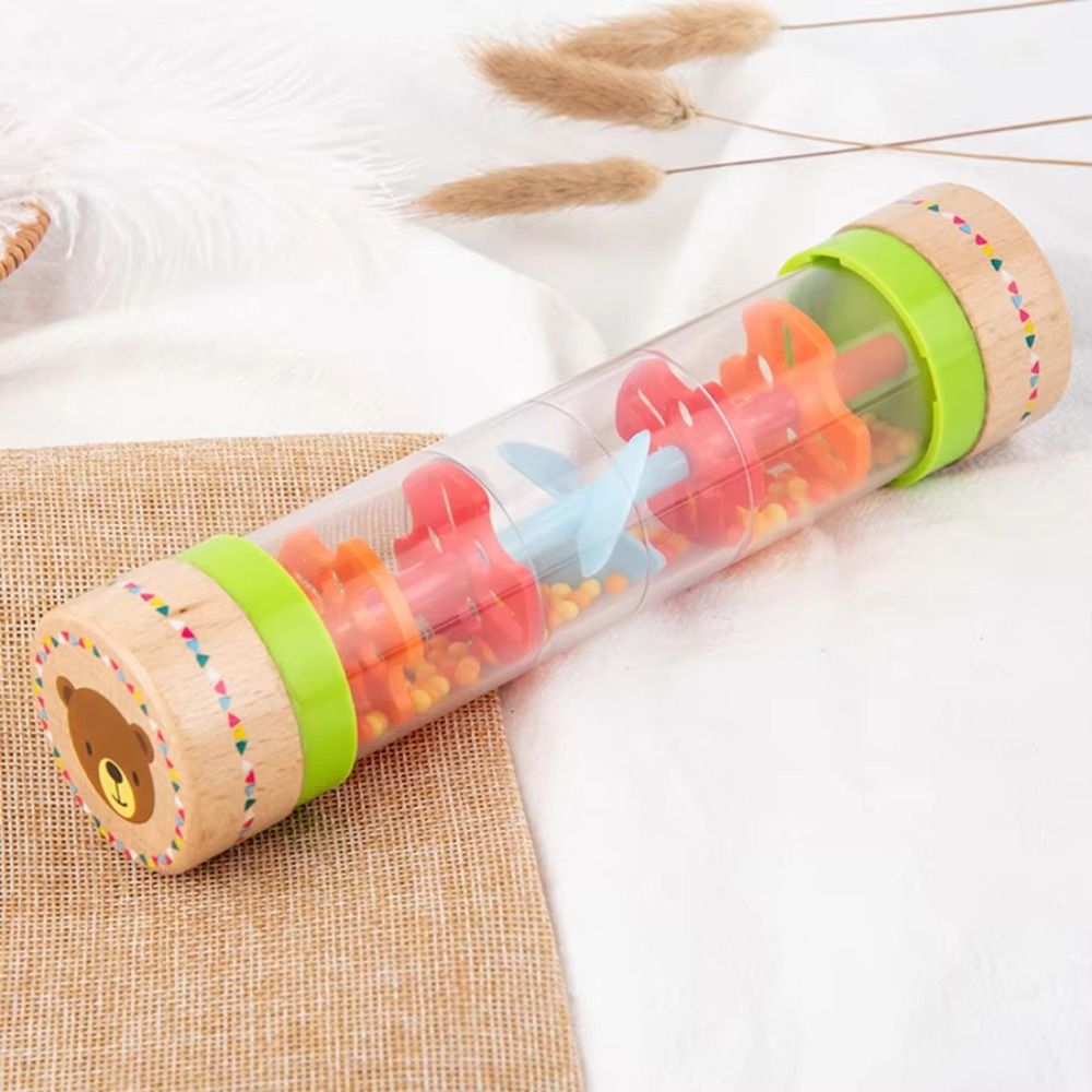 Raindrop Sound Wooden Rain Stick Musical Toy Rain Stick Rattles Rain Sounder Hearing Toy Rain Sound Hand Shaking Simulation Rain Sound Toy Children