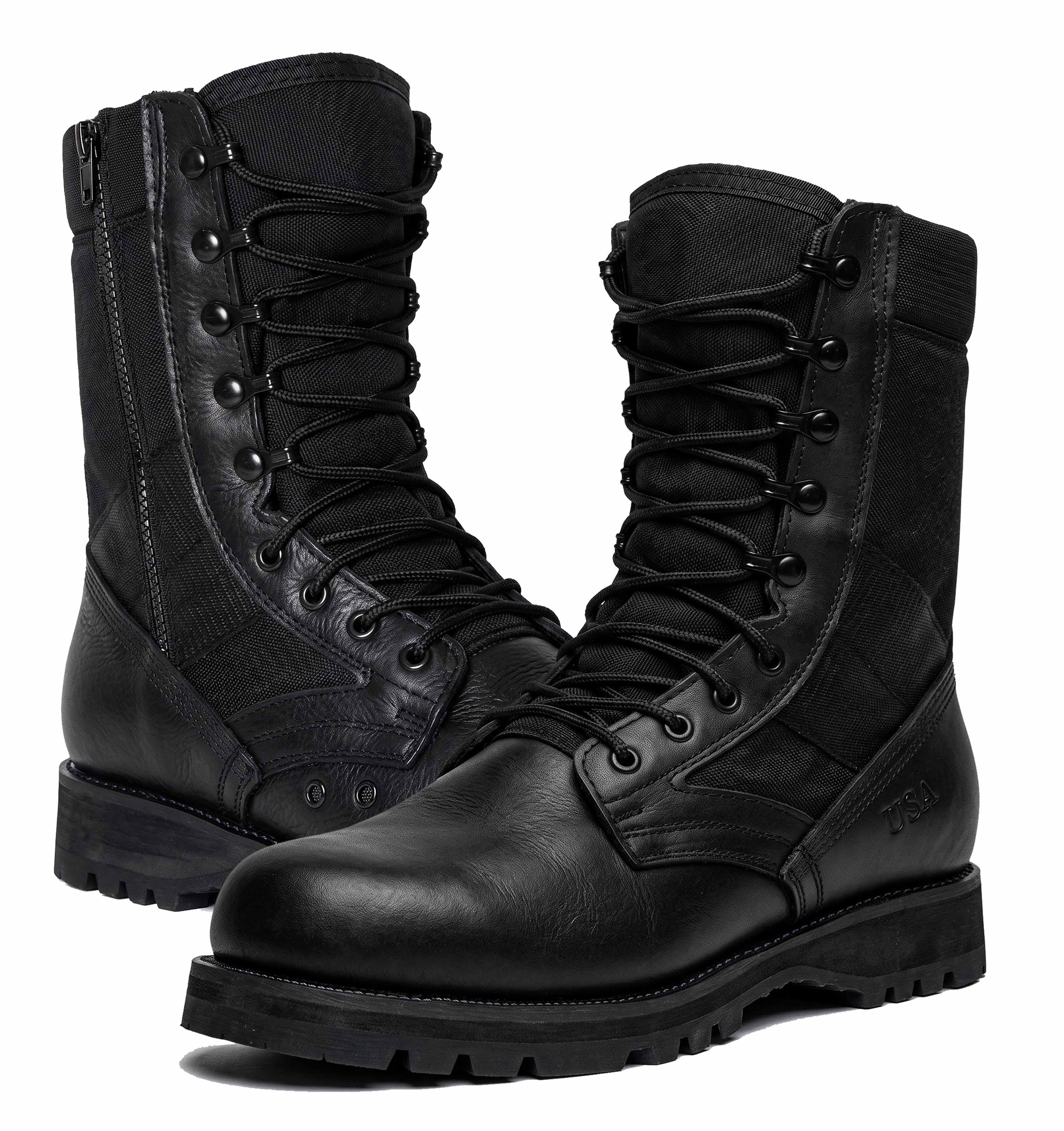 Tactical USA Non-Slip High-Top with Side Zipper Leather Outdoor Desert Casual Shoes