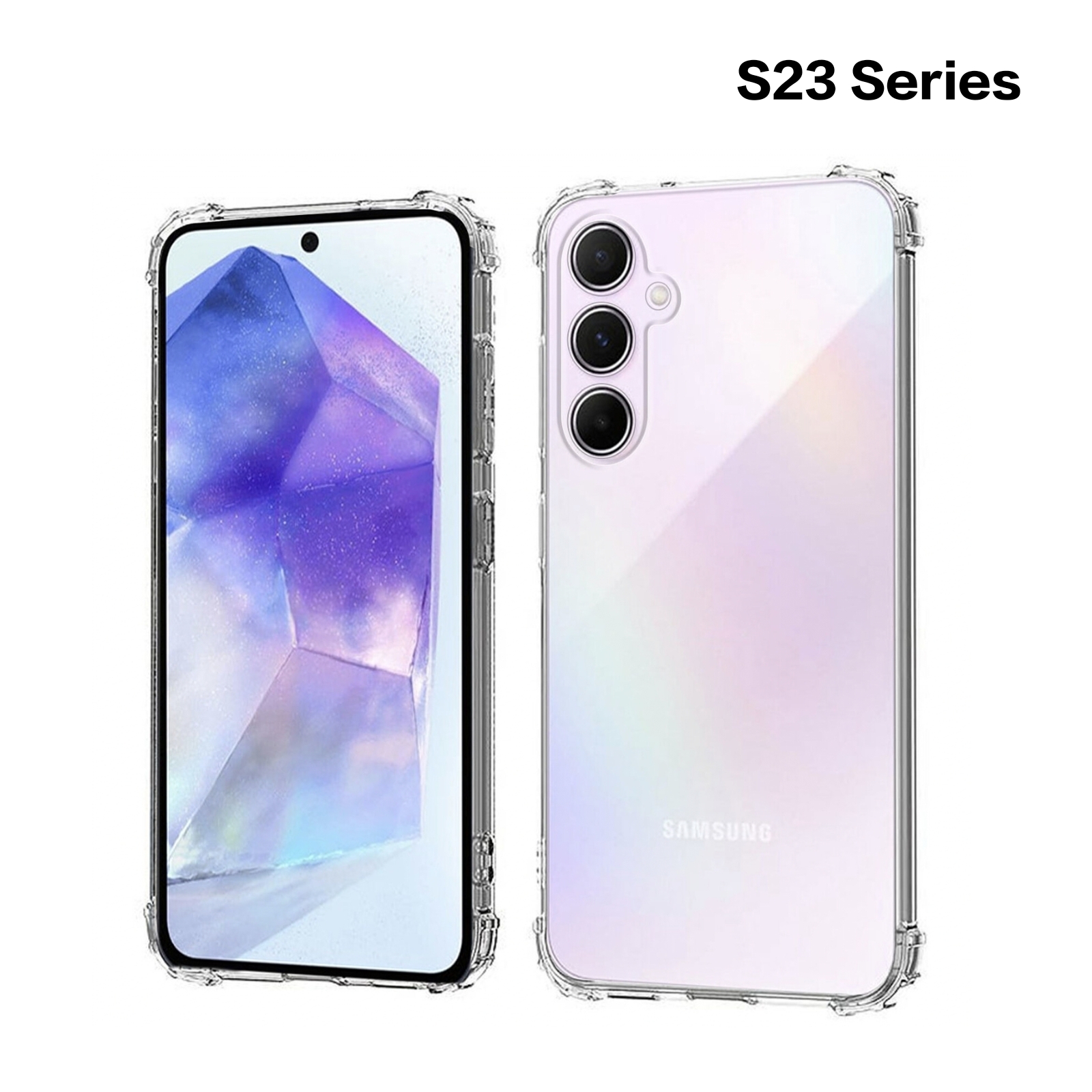 Samsung S23 (6.1") & S23 Plus/S23+ 5G (6.6") Clear Transparent Soft Flexible Cover Case