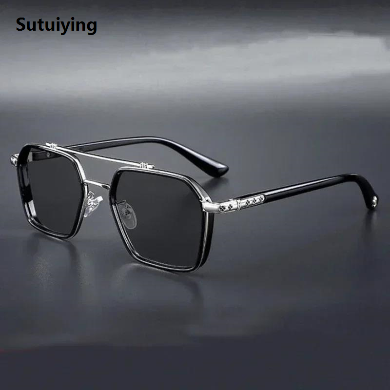 Sutuiying Retro Steampunk Sunglasses Men Polarized Brand Designer Driver Profesional Safety Goggle Outdoor Eyewear Man Shades UV Protection Oculos