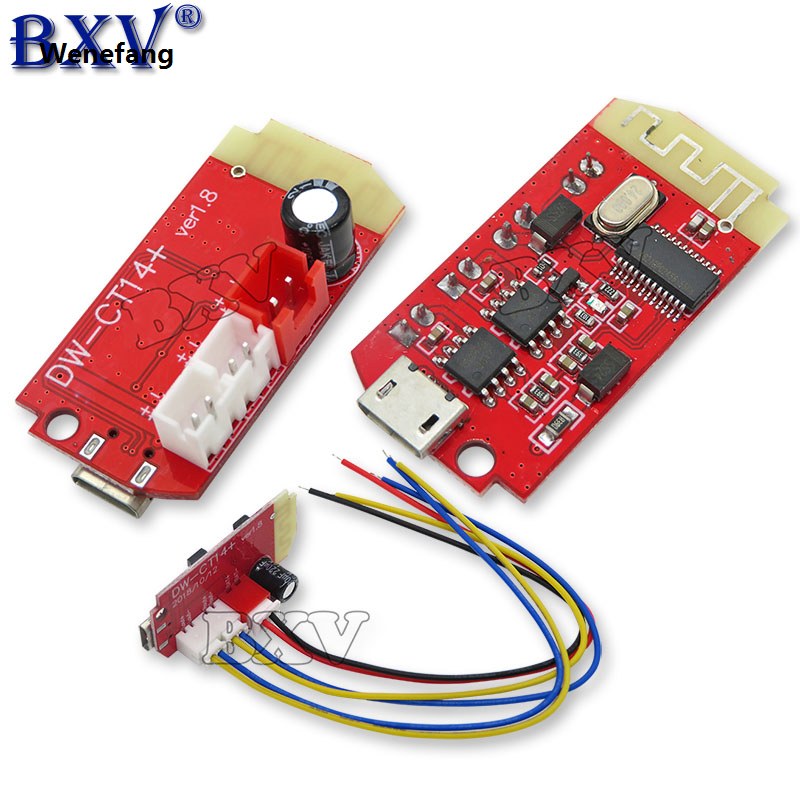 Wenefang CT14 Micro 4.2 Stereo Bluetooth Power Amplifier Board Audio Hot Selling Module F Class 5W+ 5W with Charging DIY Modified Speaker