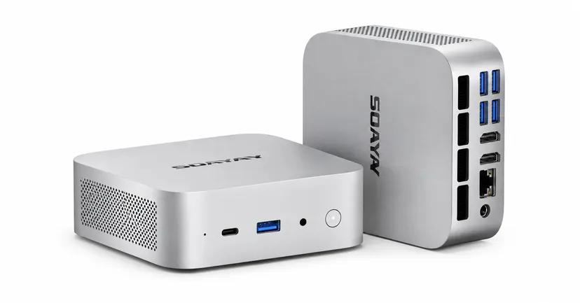 Soayan AMD Ryzen 5 6600H Mini PC | 16GB LPDDR5 RAM | 512GB NVMe SSD | Windows 11/Linux | WiFi 6 | Bluetooth 5.2 | Compact Office PC