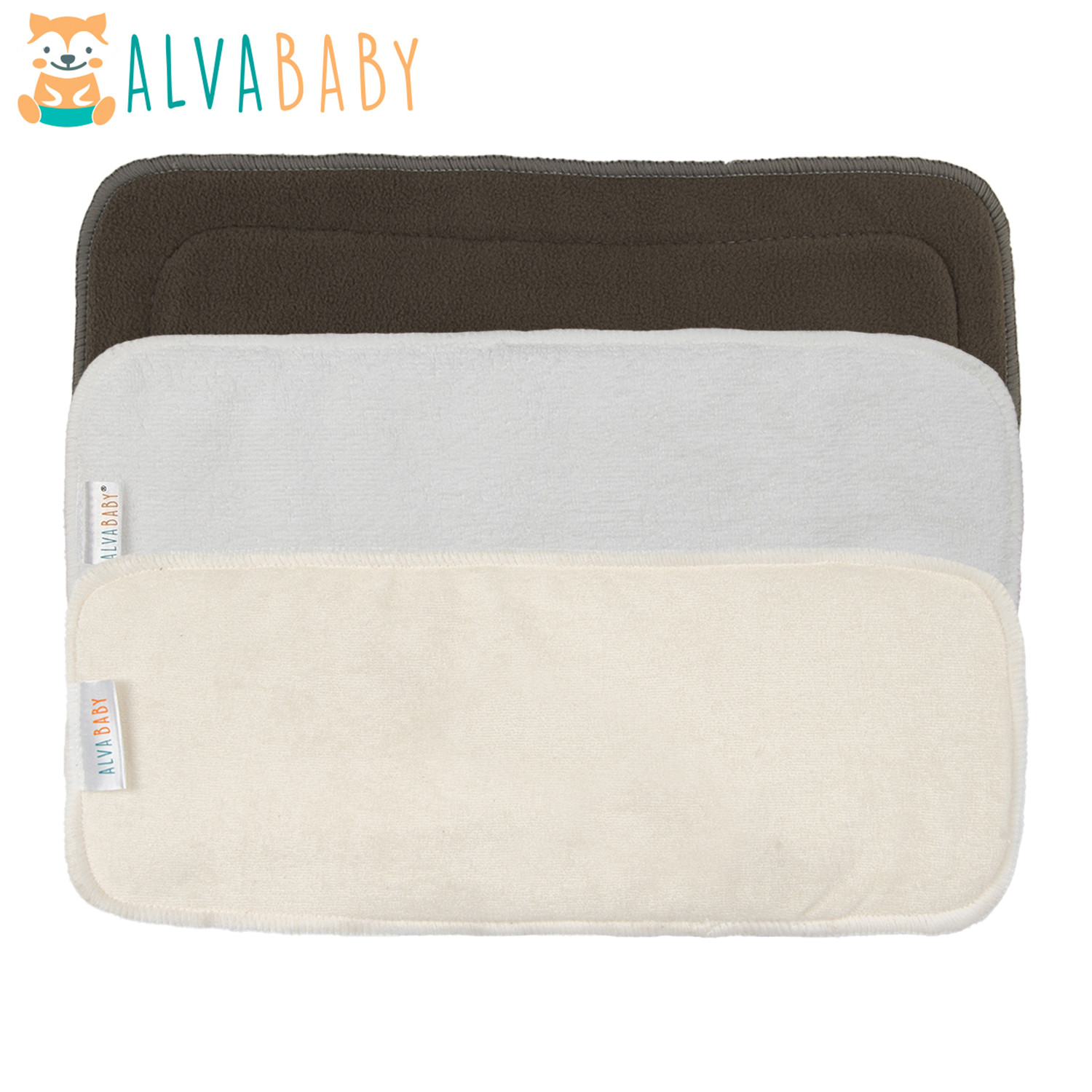 Vylon (2 pcs/lot) ALVABABY Diaper Insert Reusable Baby Cloth Diaper Insert Microfiber Insert Bamboo Insert Charcoal Insert Absorbent